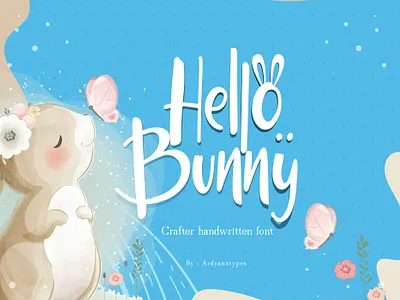 Hello Bunny animation branding design font logo script font type typography ux web