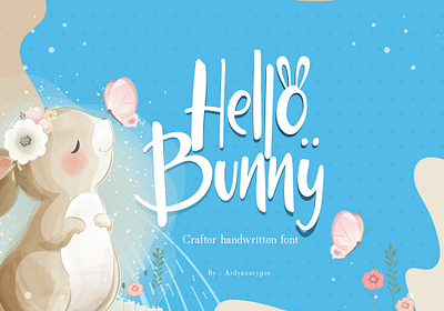 Hello Bunny animation branding design font logo script font type typography ux web