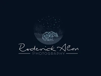 Roderick Alan Photography Logo animal bear branding creative dark design forest icon illustration illustrator logo night photograph photography professional star vector