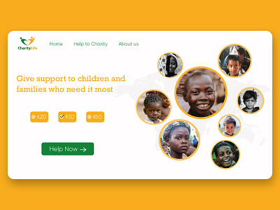 help to charity ui design charity design landing landing page ui ui design ui ux uiux userinterface