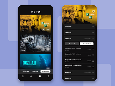 Download management app episode movies movies app netflix player tvseries tvshow ui ux