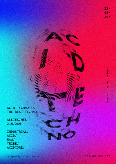 Acid Techno - Rave poster abstract design poster