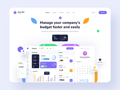 Landing page for Dashboard branding clean concept dailyui design flat ui user inteface uxdesign website