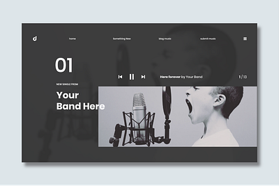 Web UI for Music Player clean clean ui dedisain landingpage music music app ui uidesign ux webdesign website