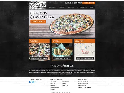 Brick Oven Pizza Website Design ui visual design website design
