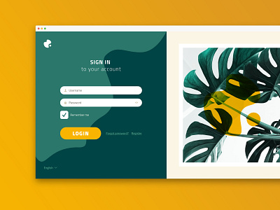 Login Concept - V1 desktop form green leaves login mobile mobile ui sign in ui ux vector web yellow