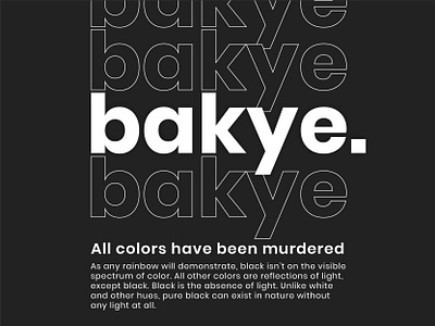 <bakye> Website Landing Page_Instagram Social Branding advertising black white colors dark ui design desktop flyer font graphic graphic design logo mobile poster social typo typography ui ux vector web