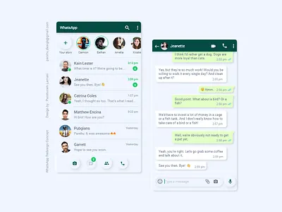 WhatsApp redesign concept app design minimal neumorphism neuomorphic redesign ui ux whatsapp