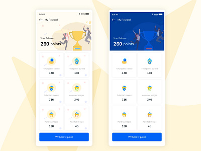 My Reward app design illustration mobile app mobile app design mockup my reward point reward ui ux visual design