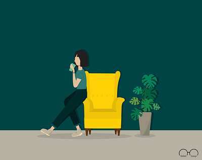 thinking character character design coronavirus design illustraion illustration art illustrations illustrator plants stay home stay safe thinking vector