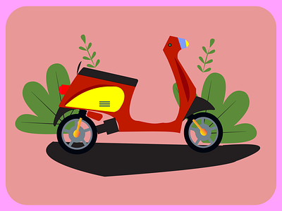 Scooter Illustration adobe illustrator adobe xd nature scooter