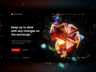 CRYPTO CRYSTAL adobe photoshop cinema 4d figma ui ui design ux design web design