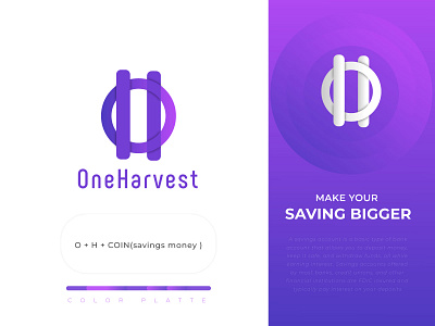 Brand logo Designs forBrand OneHarvest am wordmark logo coin logo creative logo h latter logo h latter logo harvest illustration logo designs logo for bank minimalist logo minimalist logo design o latter logo o latter logo sale saving for life symbol word mark