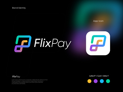 FlixPay abstract brand identity branding card conseptual logo ecommerce letter logo logo agency logo desing logo mark logo marl logos minimal logo modern logo morden payment logo simple logo technology