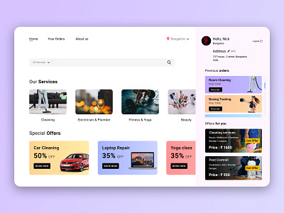 On demand service app design bangalore cleaning concept figma fitness fitness app india on demand service photoshop uidesign uiux visual design webdesign website website design