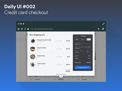 Daily UI #002 - Credit card checkout checkout dailyui shopping cart ui