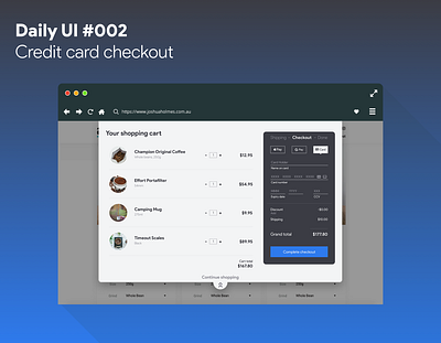 Daily UI #002 - Credit card checkout checkout dailyui shopping cart ui