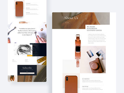 Leather Company - Sneak Peek apple design apple watch clean divi elegantthemes gradient ios landing page layout leather leather company leather goods leather jacket leatherface minimal template typography ui ux website