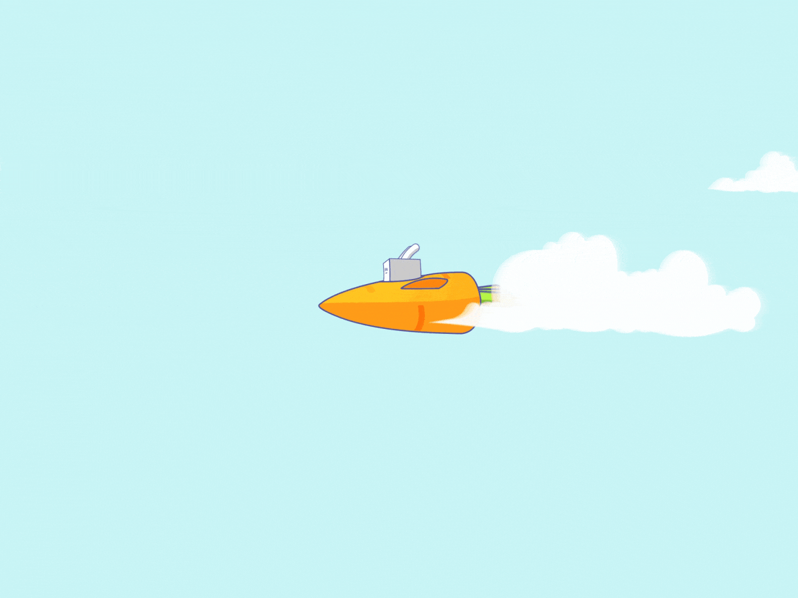 Flying Carroit 2d animation 2danimation after effects animation fake 3d fake3d flat game illustration vector