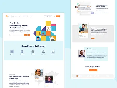 GeoDirectory Experts Home page. app design branding design icon landing page photoshop typography ui ux web