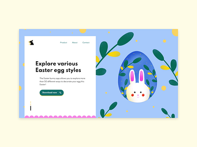 Easter bunny - web design aftereffects animation blue design easter easter egg egg illustration interaction interface motion motion graphic ui uiux ux ui uxui vector web webdesign website