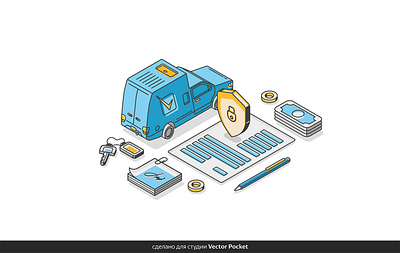 insurance 2d art creative design drawing fineart illust illustration isometric vector