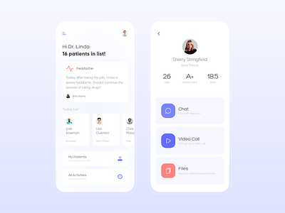 Medical App adobe xd adobexd application branding call chat dashboad design doctor file illustration illustrator logo menu panel patients typography video voice xd