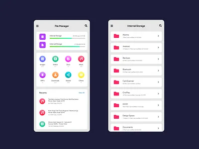 File Manager App UI | Concept adobe illustration app design file file manager file sharing files flat logo management plain simple ui uiux