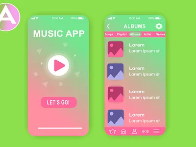 UI/UX Design For Music App animation branding design illustration illustrator logo typography ui ux vector