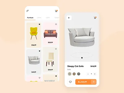 Furniture - Store Mobile App branding ecommerce ecommerce app ecommerce design furniture furniture app furniture store mobile mobile app mobile app design mobile design mobile ui product design product detail product page saransh verma store store app uidesign uxdesign
