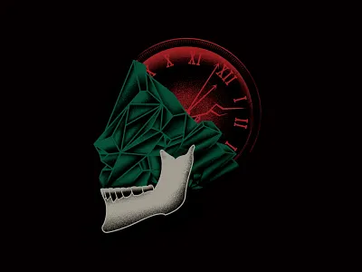 Emerald Skull Clock clock emerald flash skull tattoo time treasure