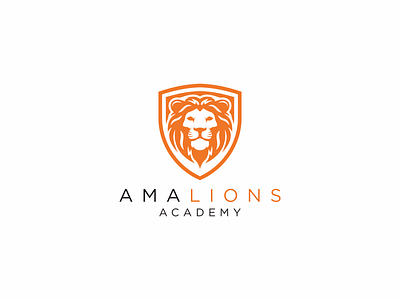 amalions academy animal artonery education icon illustration lion logo minimal vector