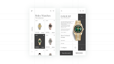 Rolex shop app design app app design branding dribble shot typogaphy ui uiux uiuxdesign uiuxdesigner ux