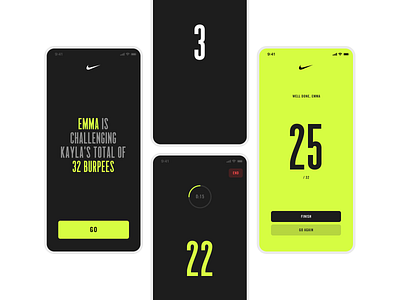 Nike Trainers App app exercise mobile nike trainer ui ux workout workout app workout tracker