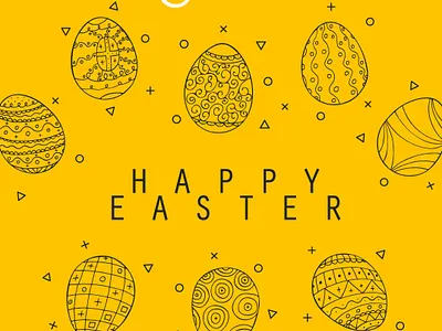 Easter eggs branding design easter easter egg easter holiday font graphic design illustration inspiration post card yellow