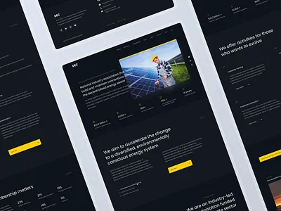 Landing Page: Decentralised Energy battery dark design desktop energy green landing page panels solar web website yellow