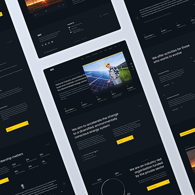 Landing Page: Decentralised Energy battery dark design desktop energy green landing page panels solar web website yellow