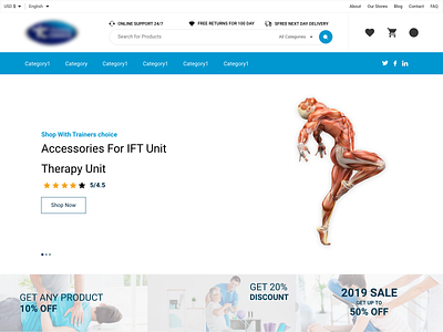 physiotherapy-Landing-Page-Design branding design flat illustration illustrator logo logo design typography ui ux