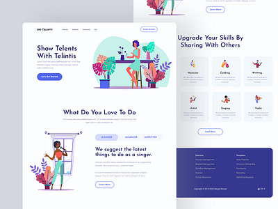 Telentis Landing Page branding business color design features landing page learning testimonial typography udemy ui website website design