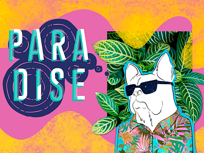 Paradise Pups background desktop wallpaper frenchbulldog golden retriever hawaiian shirt paradise phone wallpaper pup sunnies tropical