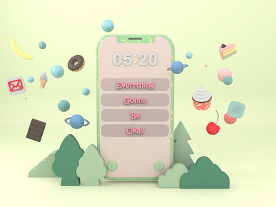 Everything gonna be okay - 3D phone world 3d character cinema4d design illustration illustration art illustration design illustrator