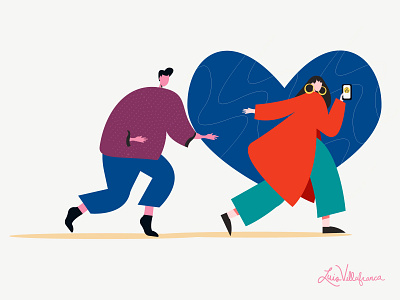 follow me follow heart illustration illustrator illustrator art love relationship social media