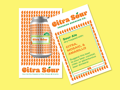 Citra Sour Server Cards beer beer art beer label branding citrus fruit orange print sioux falls south dakota