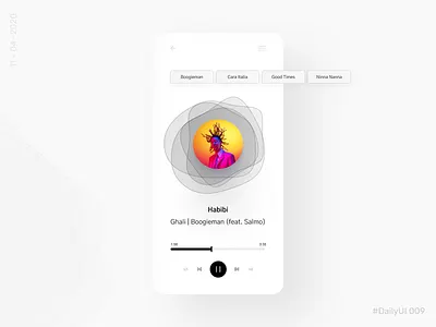 Music Player - DailyUI 009 album album art app ui dailyui dailyui 009 dailyuichallenge minimal mobile app music music app music art music player player sound sounds soundwave ui ui design ui mobile uichallenge