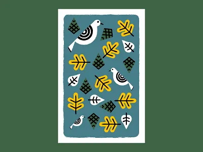 Dove Poster autumn bird card christmas cones dove fall holiday illustration leaves merrychristmas pine poster design winter