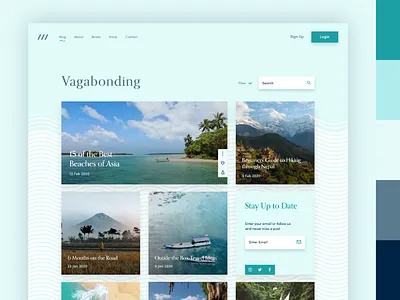 Blog Colour Palette Exploration article blog modern news sea teal travel web design