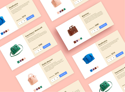 Items cards. Bags. bag bag design branding cards cards ui color design ecommerce figma item card pink store uidesign