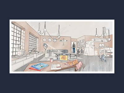 Illustration exit hand drawing illustration illustration art room rooms sketch studio