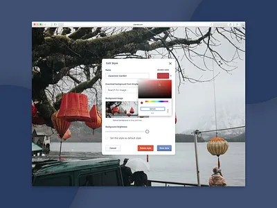 Background Settings Pannel product design saas design saas website ui uiux webdesign