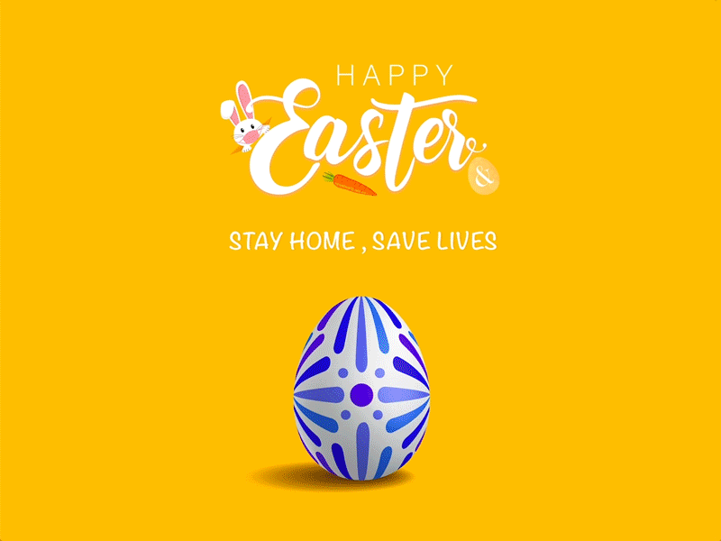 Stay Home, Save Lives adobe xd aniamtion auto animate coronavirus covid 19 design easter easter egg illustration interaction design